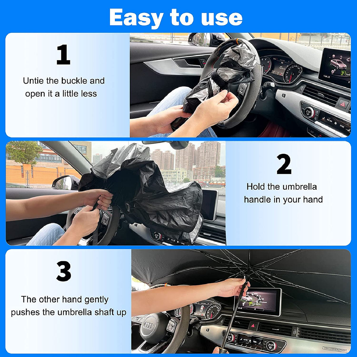 Foldable Car Windshield Sunshade Umbrella Front Window Visor Sun Shade Cover