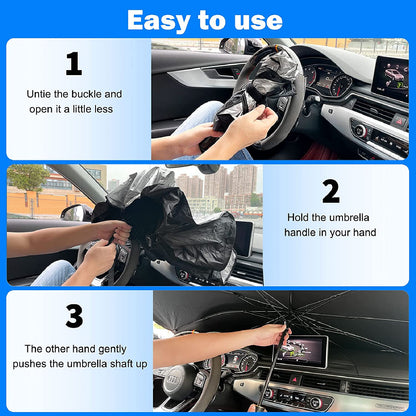 Foldable Car Windshield Sunshade Umbrella Front Window Visor Sun Shade Cover