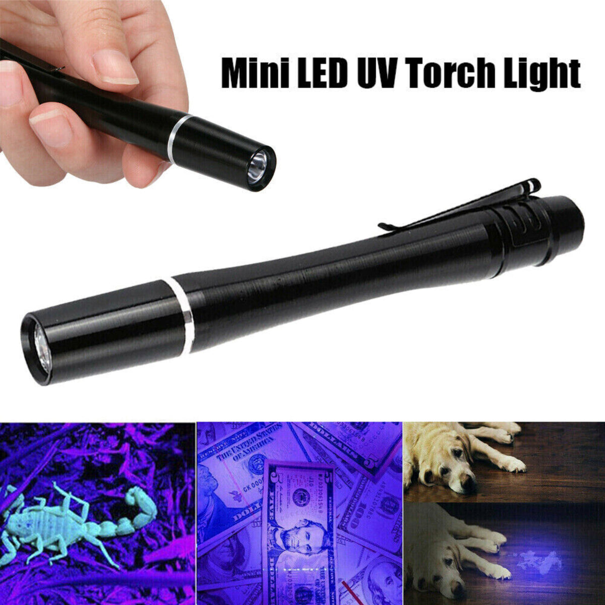 Mini UV LED Torch Light Ultra Violet Inspection Lamp Flashlight Blacklight 395NM