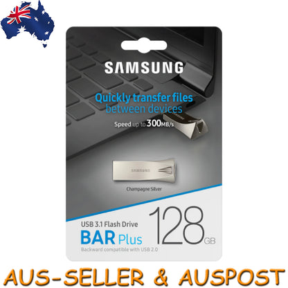 Samsung Bar Plus 128GB USB 3.1 Flash Drive 300MB/S Memory Stick Pen Drive Laptop
