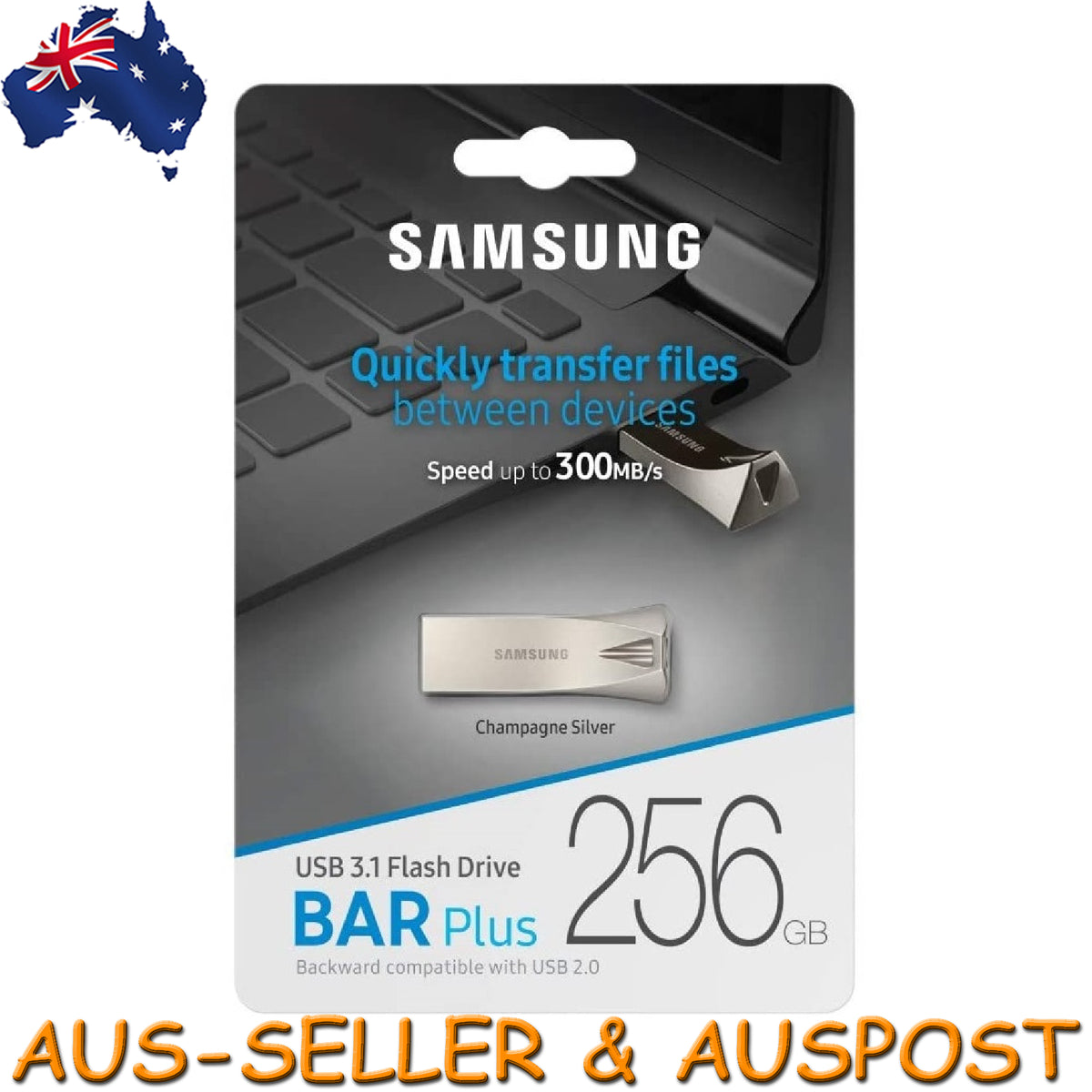 Samsung Bar Plus 256GB USB 3.1 Flash Drive 300MB/S Memory Stick Pen Drive Laptop