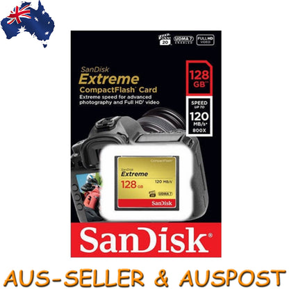 SanDisk Extreme UDMA7 128GB Compact Flash CF Memory Card DSLR Camera Full HD