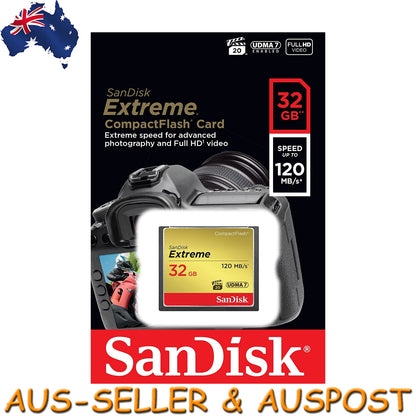 SanDisk Extreme UDMA7 32GB Compact Flash CF Memory Card DSLR Camera Full HD