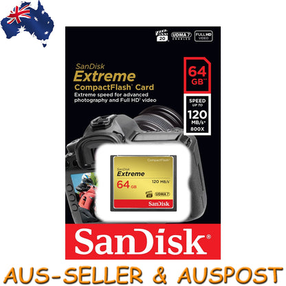SanDisk Extreme UDMA7 64GB Compact Flash CF Memory Card DSLR Camera Full HD