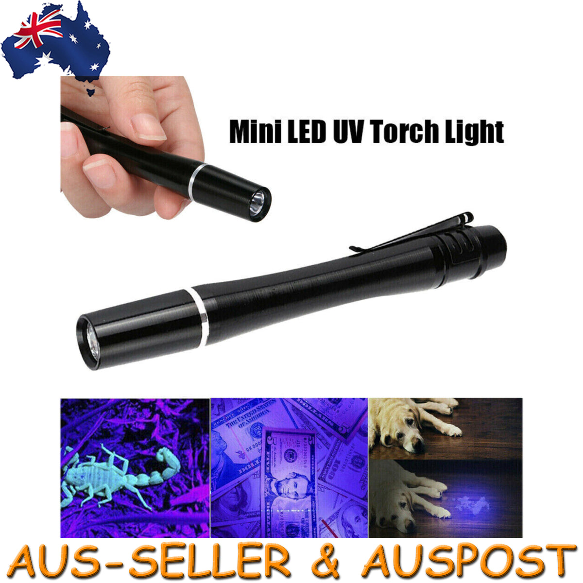 Mini UV LED Torch Light Ultra Violet Inspection Lamp Flashlight Blacklight 395NM