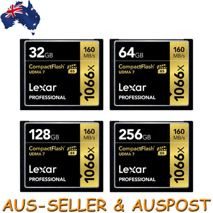 Lexar Professional UDMA7 32GB 64GB 128GB 256GB Compact Flash CF Memory Card DSLR
