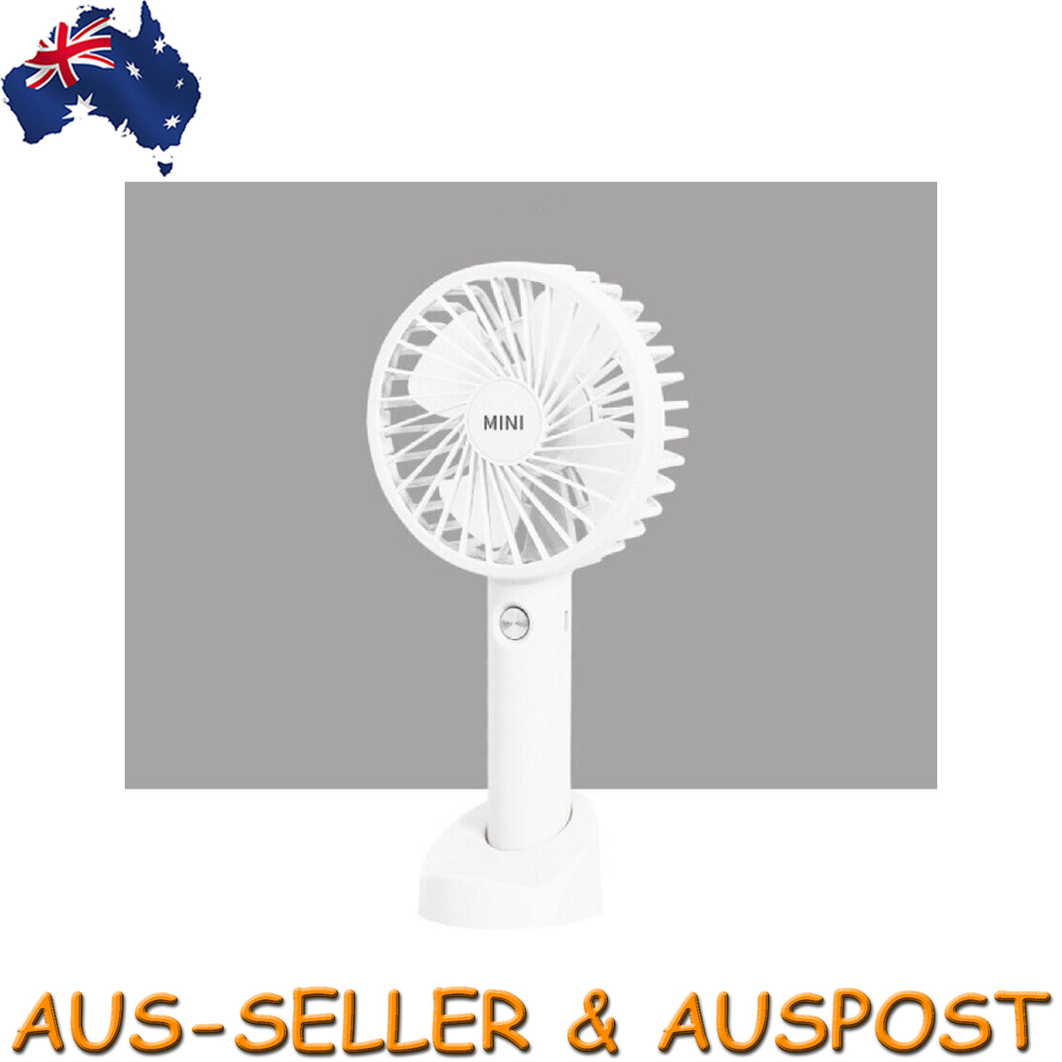 Portable Mini Hand-Held Desk Fan Cooling Cooler USB Rechargeable 3 Speed White