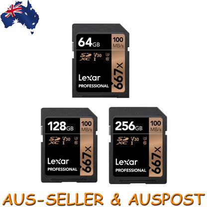 Lexar Professional 64GB 128GB 256GB 100MB/s SD Camera Memory Card 4K Video DSLR