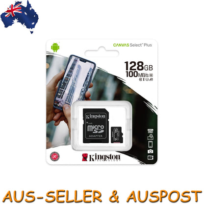 Kingston Canvas Select Plus 128GB Micro SD Card SDXC 100MB/S Phone Memory Card