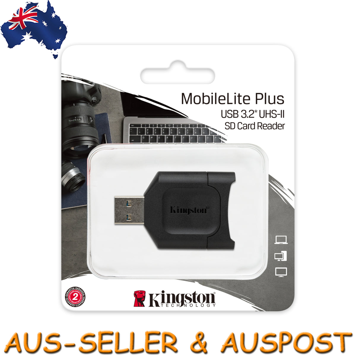 Kingston MobileLite Plus USB 3.2 UHS-II Memory SD Card Reader MLP High Speed