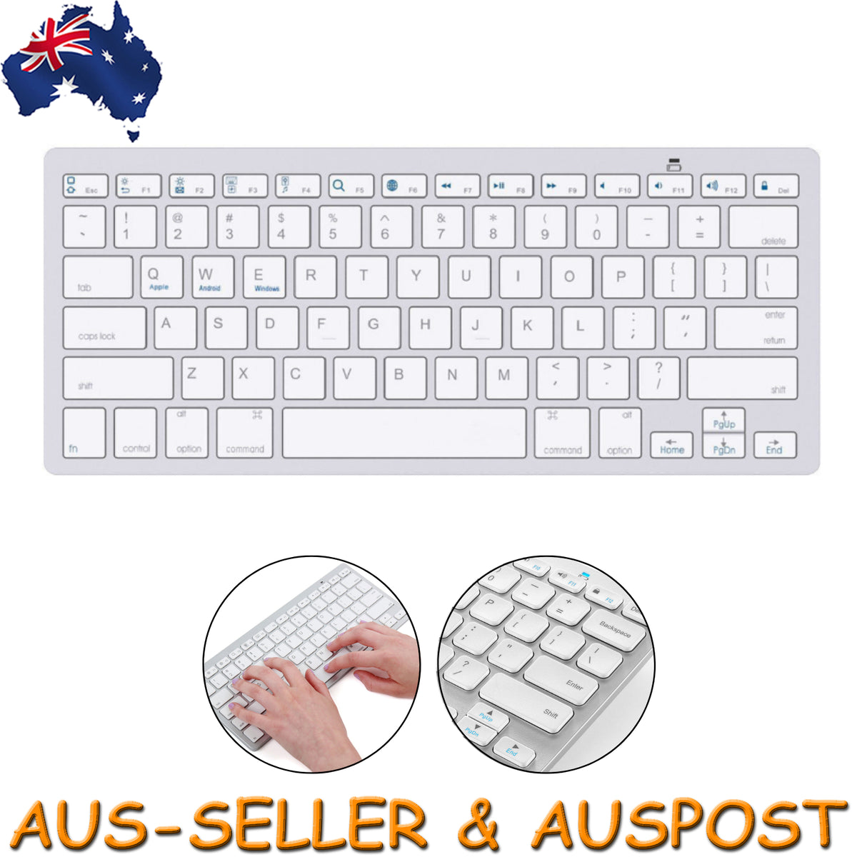 Ultra Slim Wireless Bluetooth Keyboard For IPhone IPad Android Mac Windows