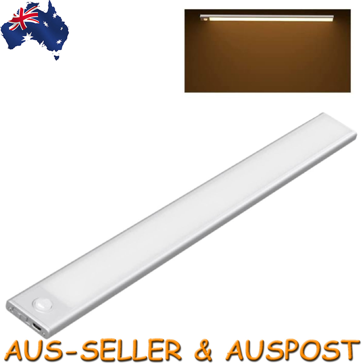 Rechargeable LED Motion Sensor Under Closet Light Magnetic Dimmable Lamp 80cm