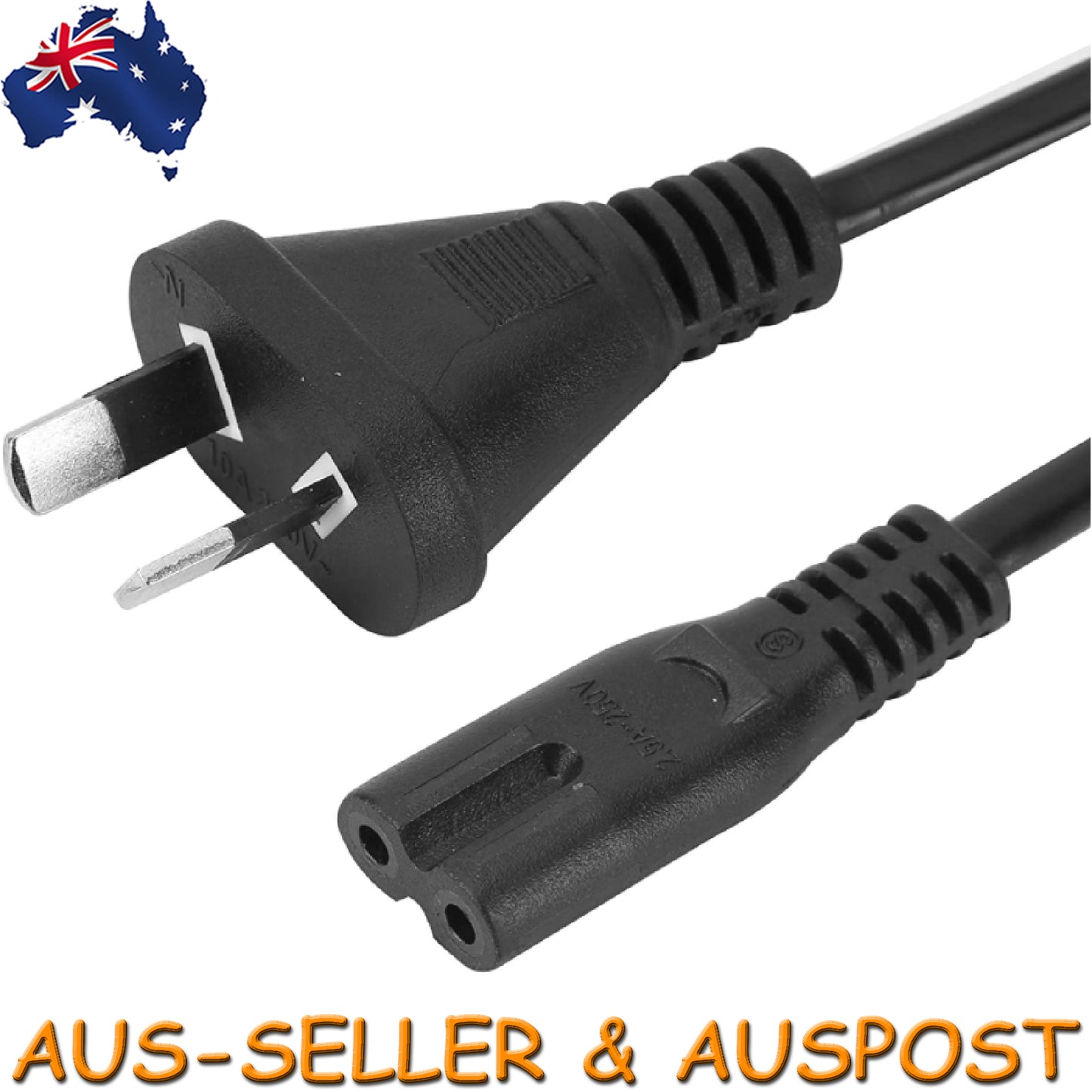 PS4 PS5 Mains Power Supply Lead Cord Cable 2 Pin Figure 8 Plug Flat Head 1.5M