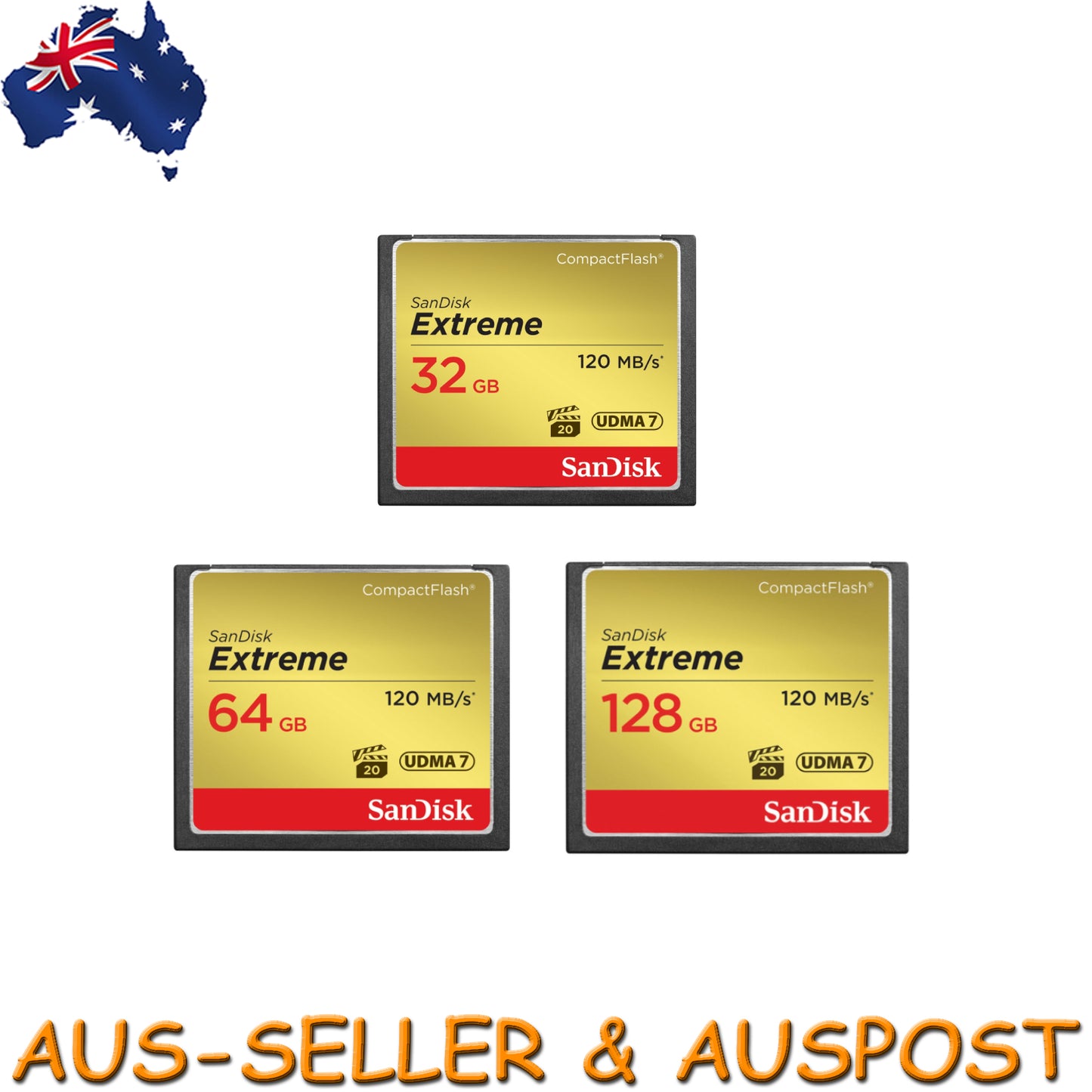 SanDisk Extreme UDMA7 32GB 64GB 128GB Compact Flash CF Memory Card DSLR Full HD