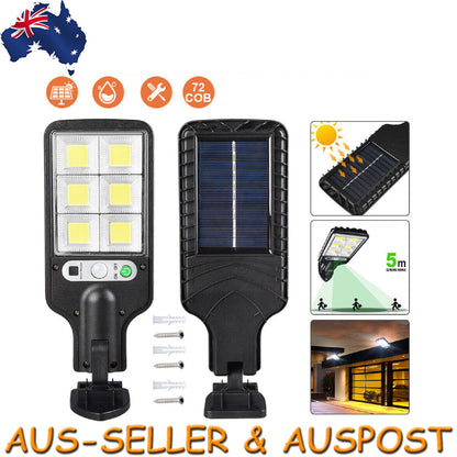 Solar Motion Sensor Flood LED Light Security Wall Yard Street Lamp Outdoor