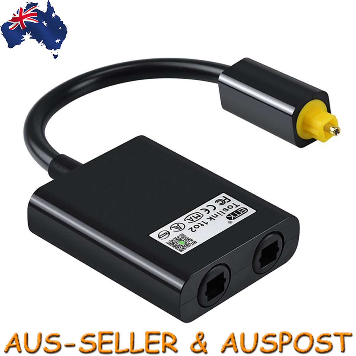 Optical Toslink Power Splitter Cable Adapter 1 Input Male To 2 Output Female