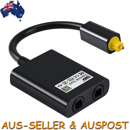 Optical Toslink Power Splitter Cable Adapter 1 Input Male To 2 Output Female