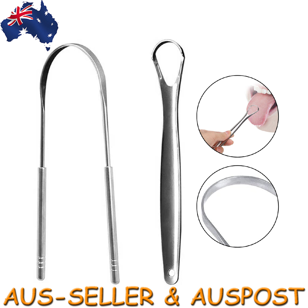 Stainless Steel Tongue Scraper Cleaner Mouth Oral Hygiene Dental Care Kit