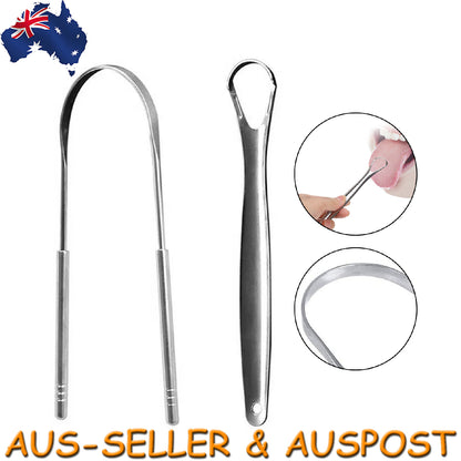 Stainless Steel Tongue Scraper Cleaner Mouth Oral Hygiene Dental Care Kit