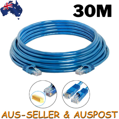 Portable Ethernet Network LAN Patch Cable CAT6 Network Link RJ45 1000Mbps - 30M