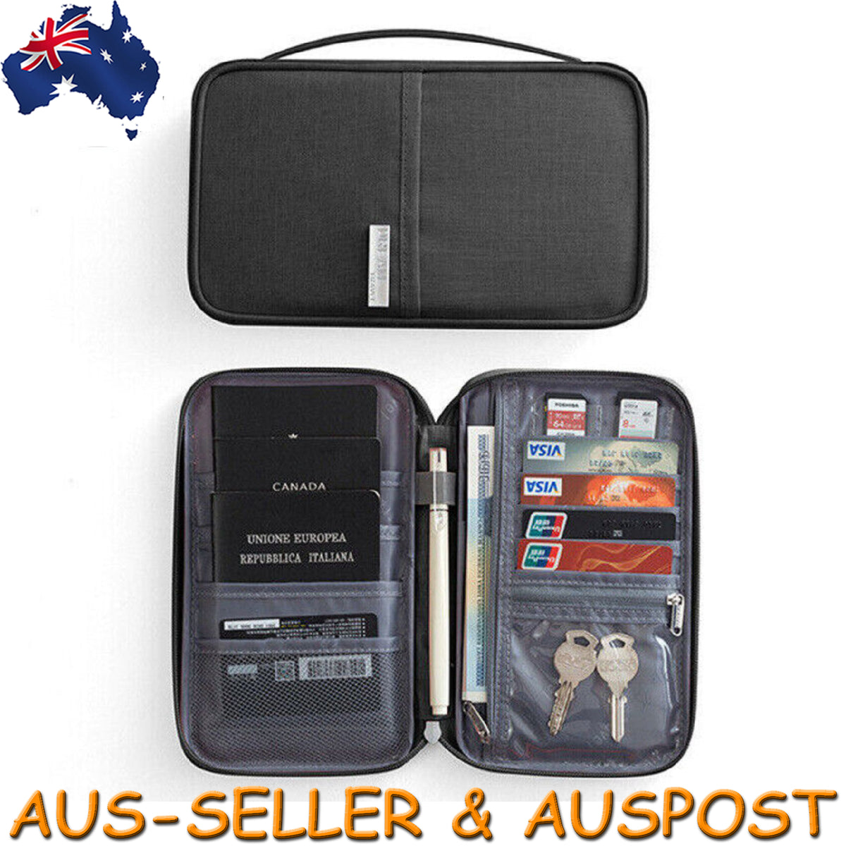 Waterproof Travel Passport Document Holder Wallet RFID Bag Family Case Organizer