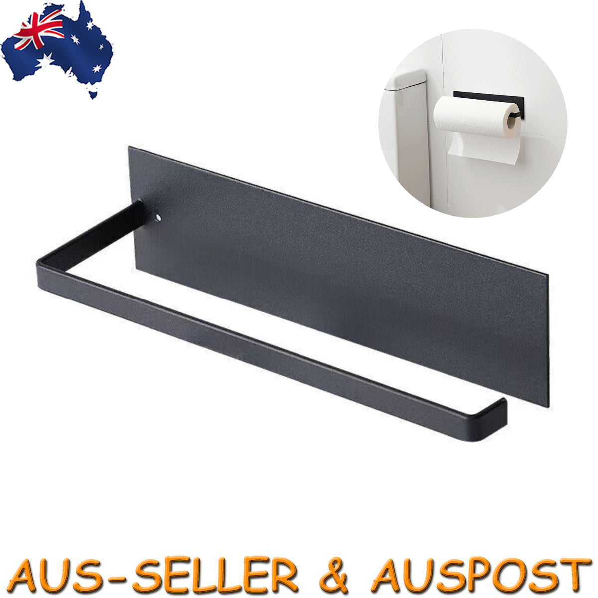 Paper Towel Holder Hanger Rack Under Cabinet Roll Cup Kitchen Shelf Organizer