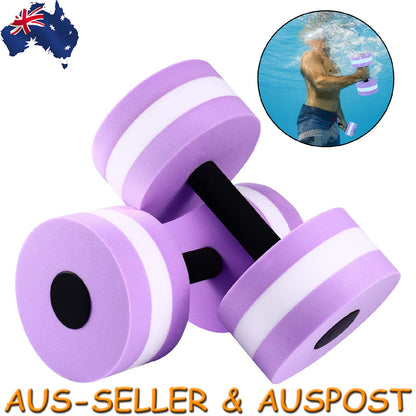 Water Aerobics Dumbbell Aqua Fitness Pool Exercise Aquatic Barbell EVA Medium 2x