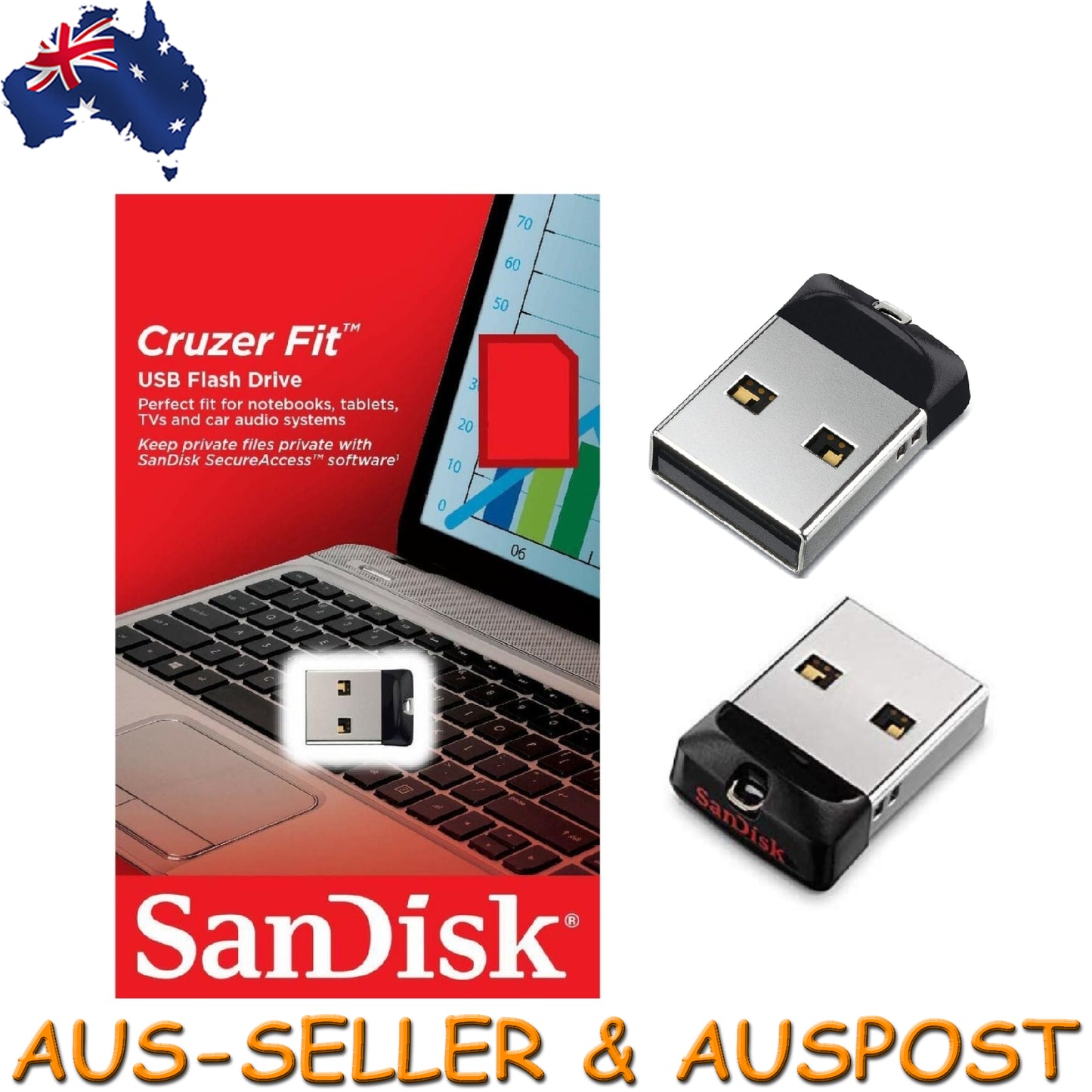 SanDisk Cruzer Fit 16GB 32GB 64GB USB 2.0 Flash Drive Memory Pen Laptop MAC