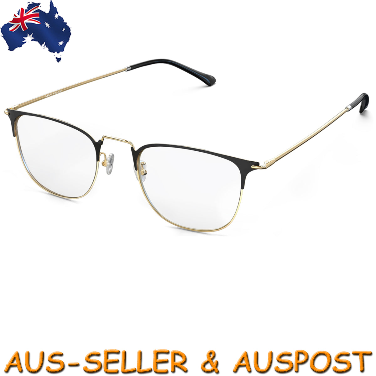 MANI VANCE Stevie Gold Blue Light Blocking Computer Glasses Eye Protection
