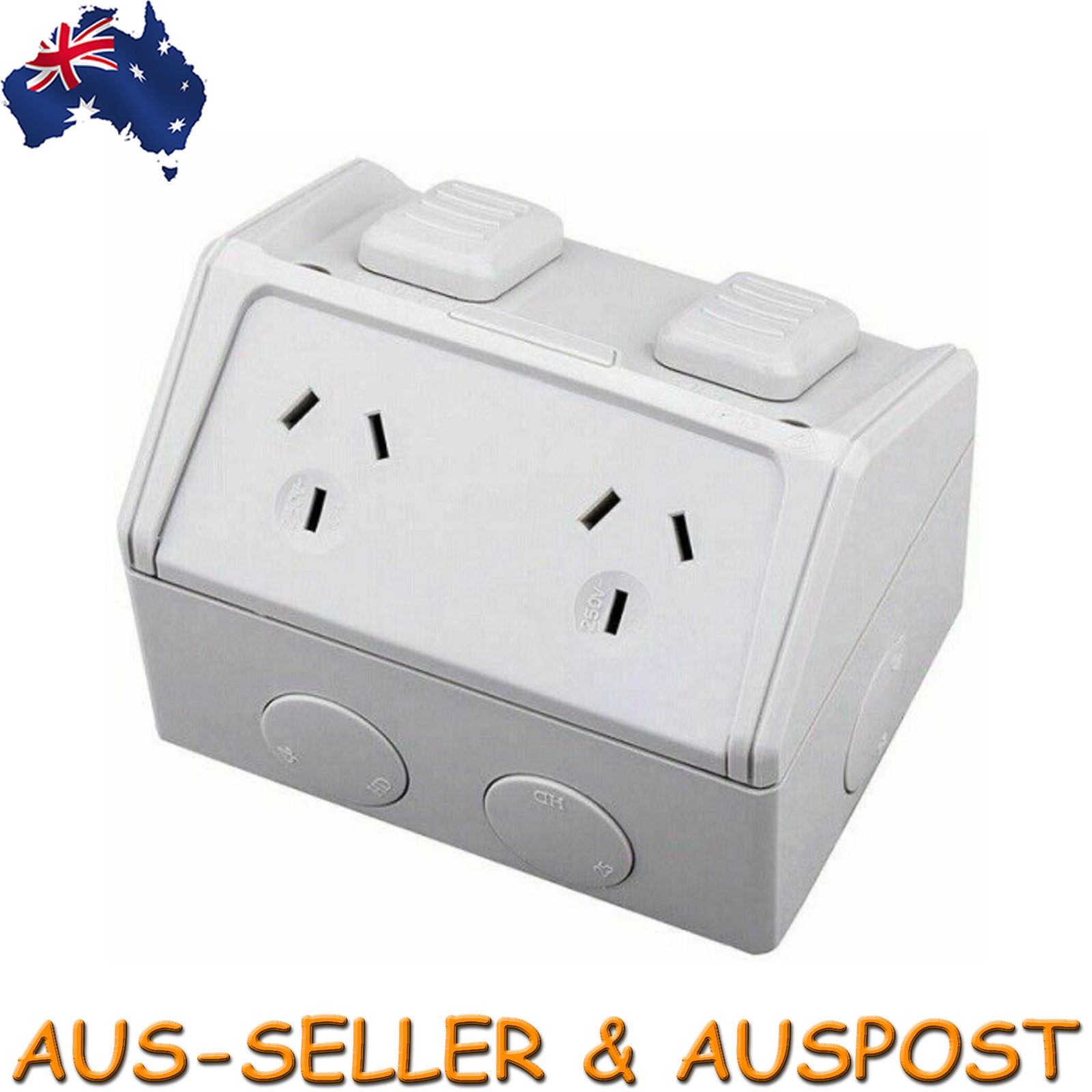 Weatherproof Double Power Point GPO Wall Outlet Supply Socket Weather External