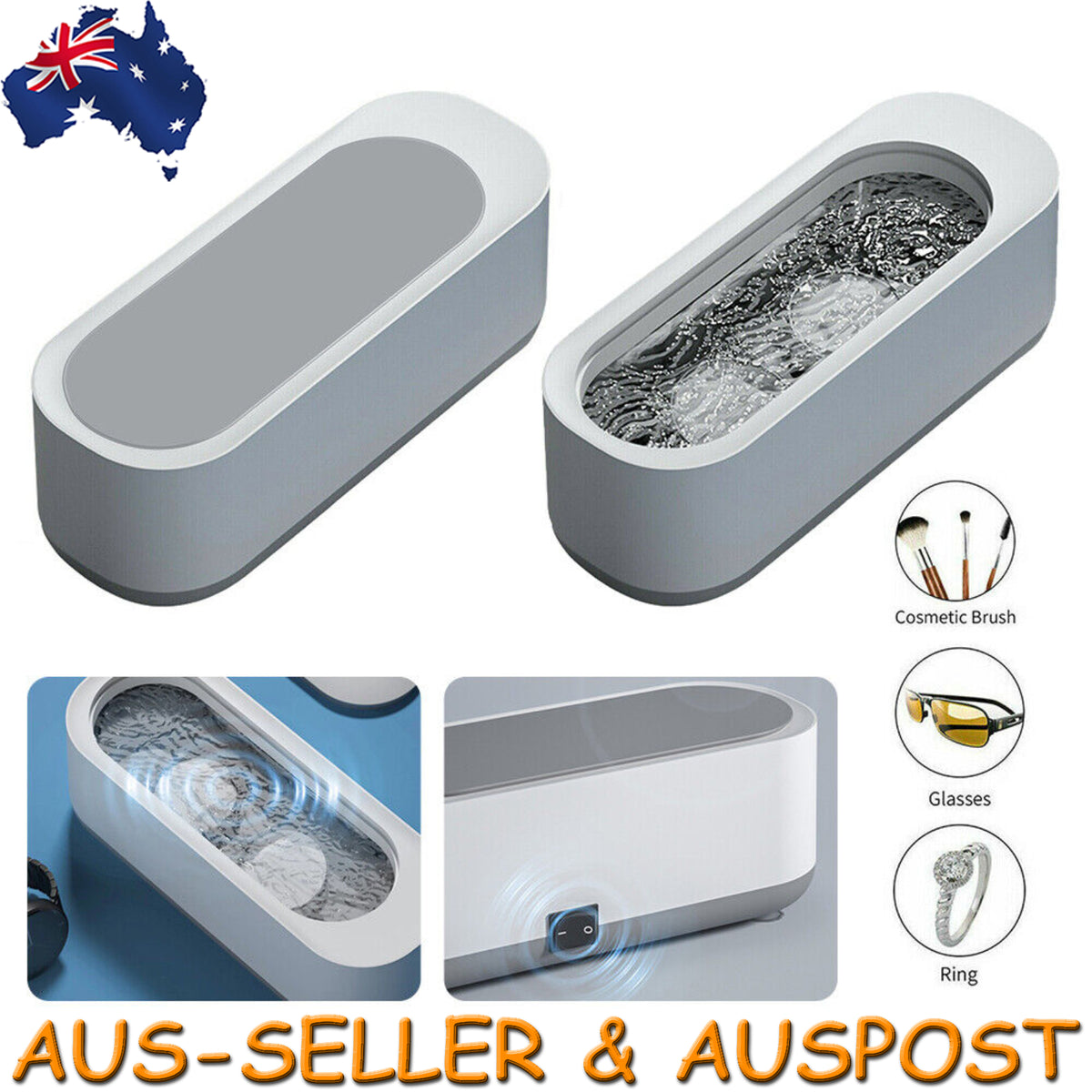 Ultrasonic Cleaner Sonic Wave Stainless Steel Tank Jewelry Watch Clean Universal