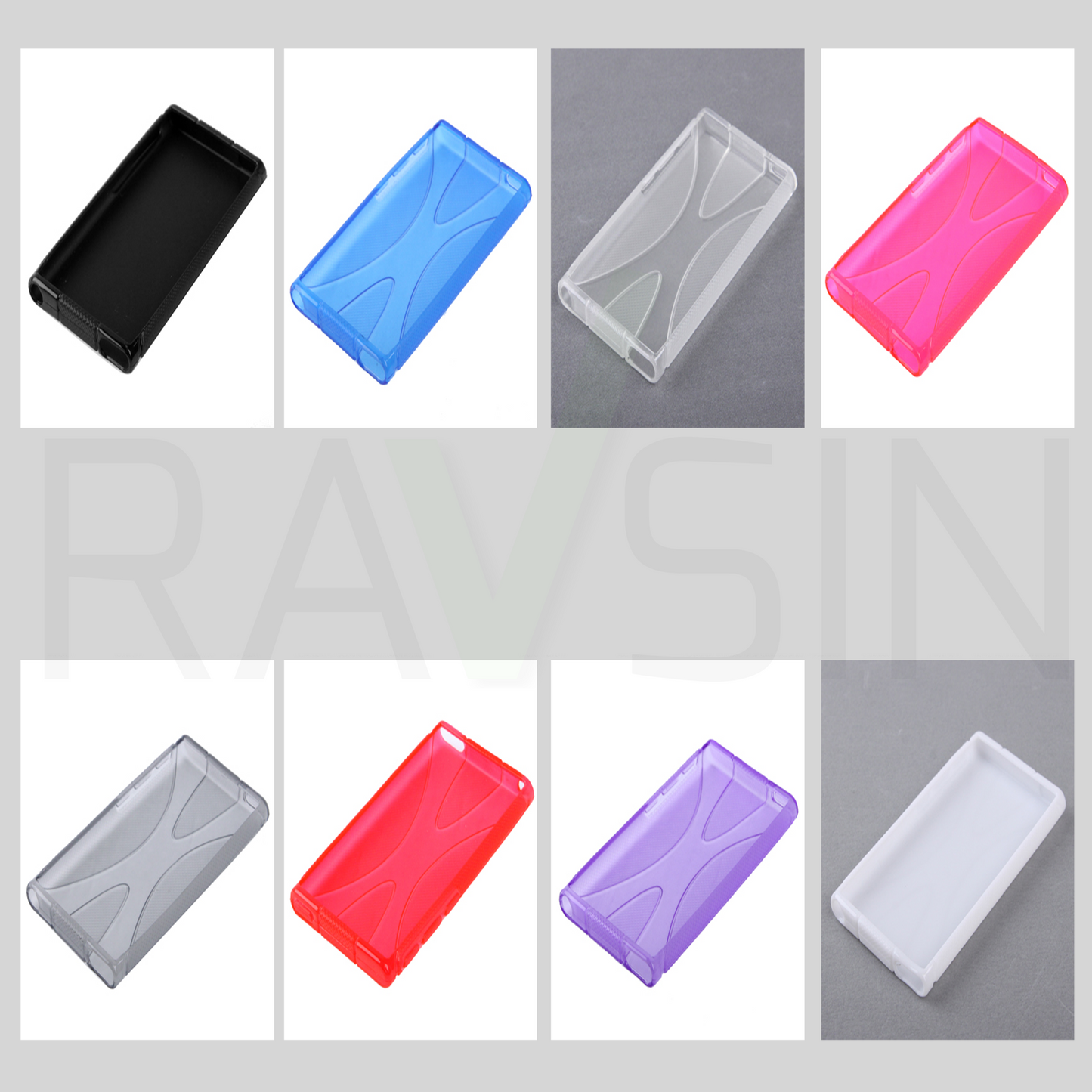 2x Apple Ipod Nano 7th Generation 8th Case TPU X-Shaped Soft Gel Skin Cover +Protector