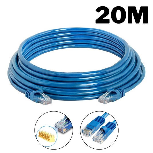 Portable Ethernet Network LAN Patch Cable CAT6 Network Link RJ45 1000Mbps - 20M
