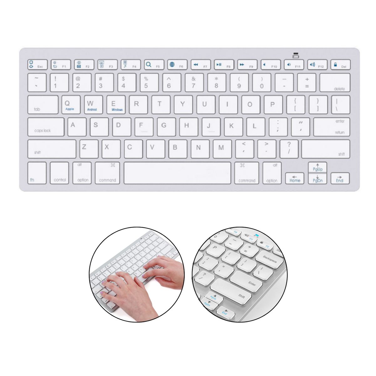 Ultra Slim Wireless Bluetooth Keyboard For IPhone IPad Android Mac Windows