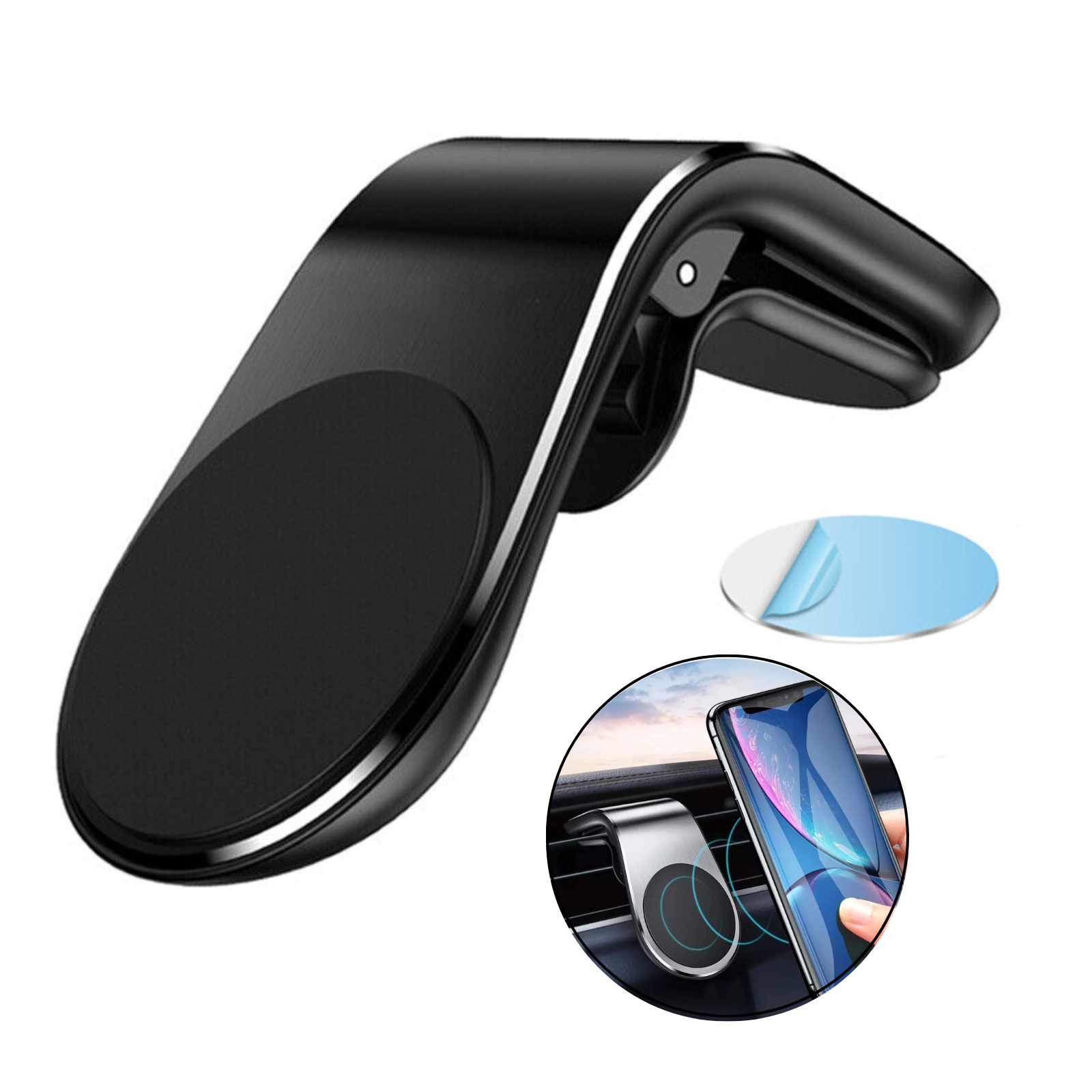 360° Rotating Magnetic Phone Holder Car Mount Stand Vent Clips Universal 2x