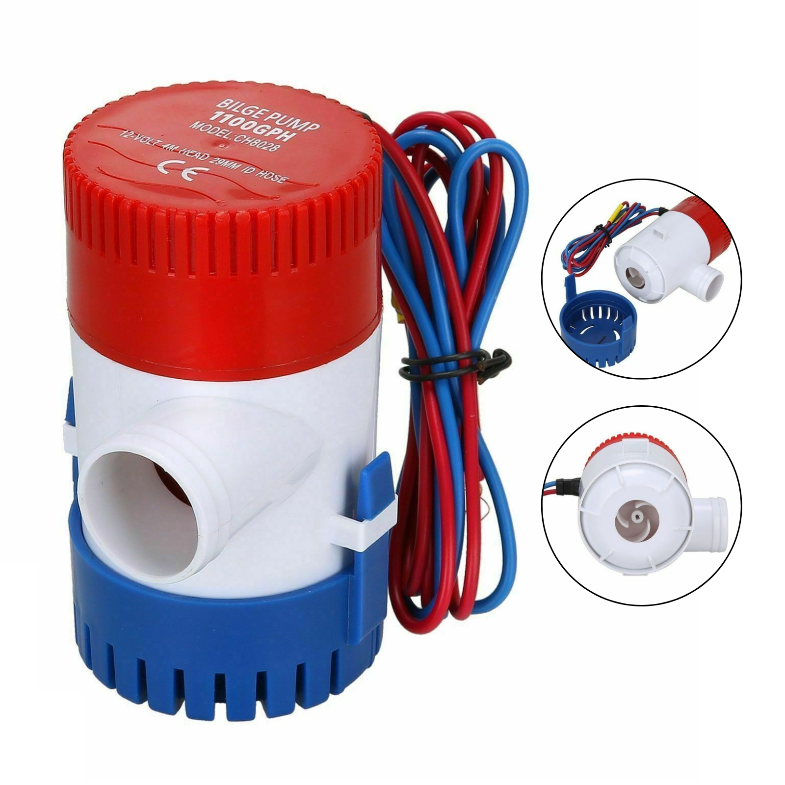 12V Submersible Bilge Water Pump Pool Fishing Boat Caravan Camping 1100GPH