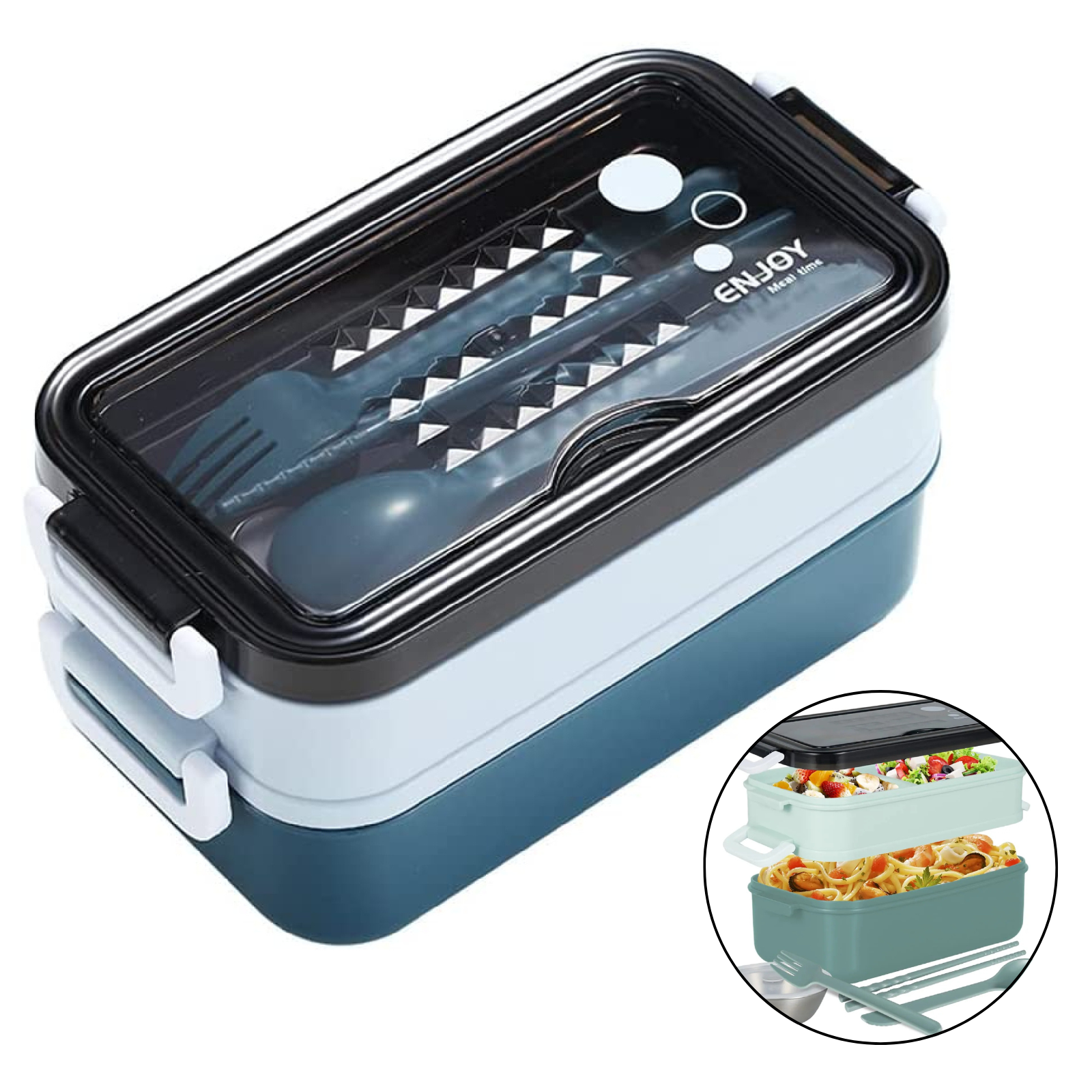 Leakproof Students Lunch Bento Box Food Container Microwave Box With Dinnerware