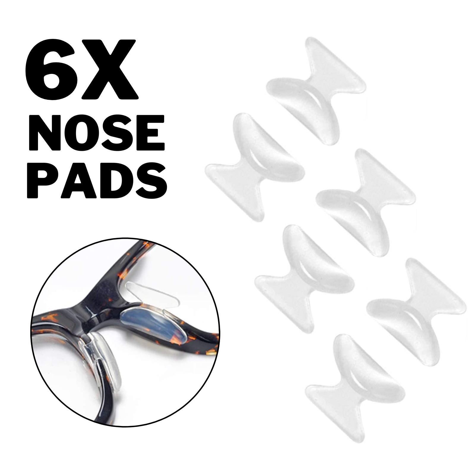 Anti-Slip Silicone Stick On Nose Pads For Eyeglass Sunglasses Glasses 6x