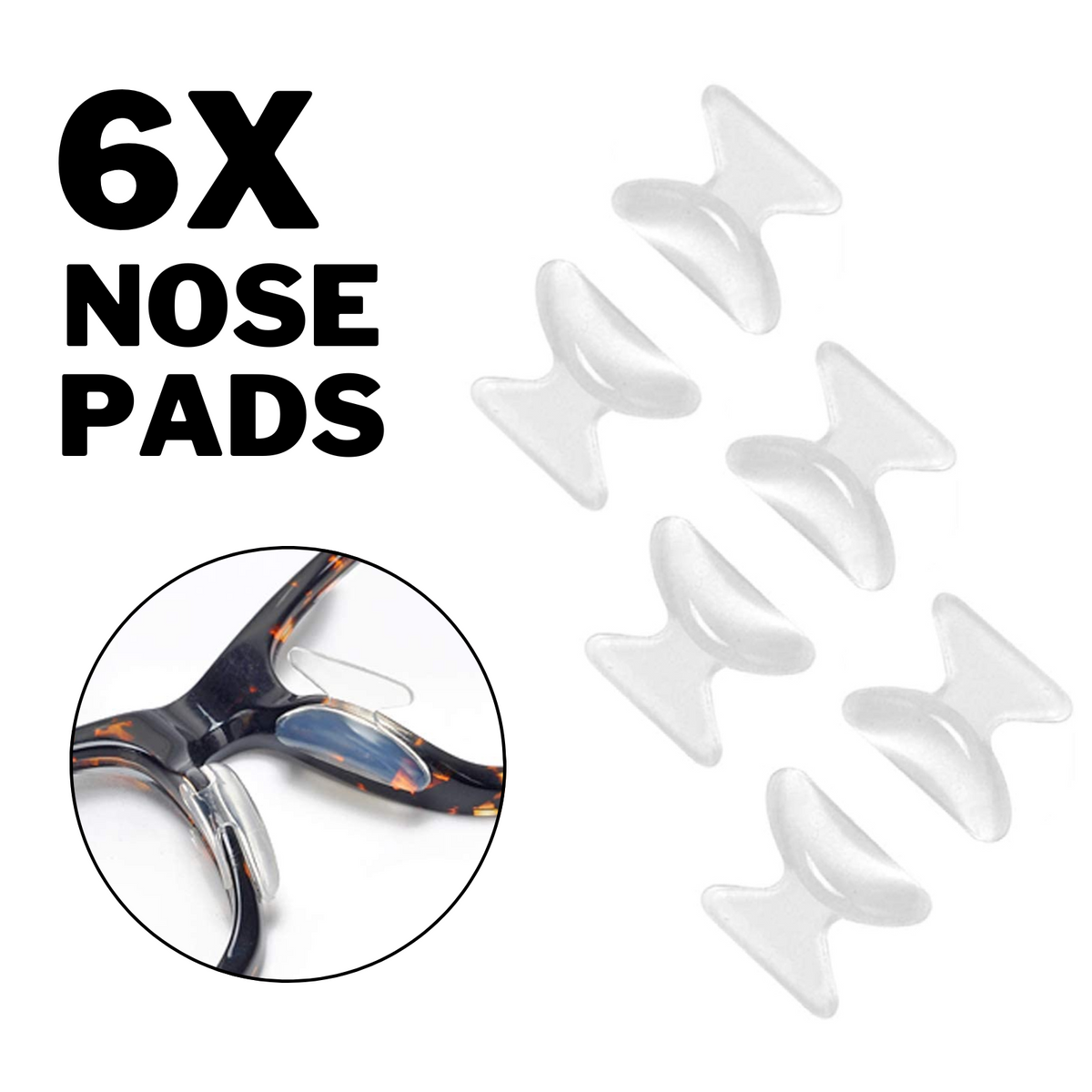 Anti-Slip Silicone Stick On Nose Pads For Eyeglass Sunglasses Glasses 6x