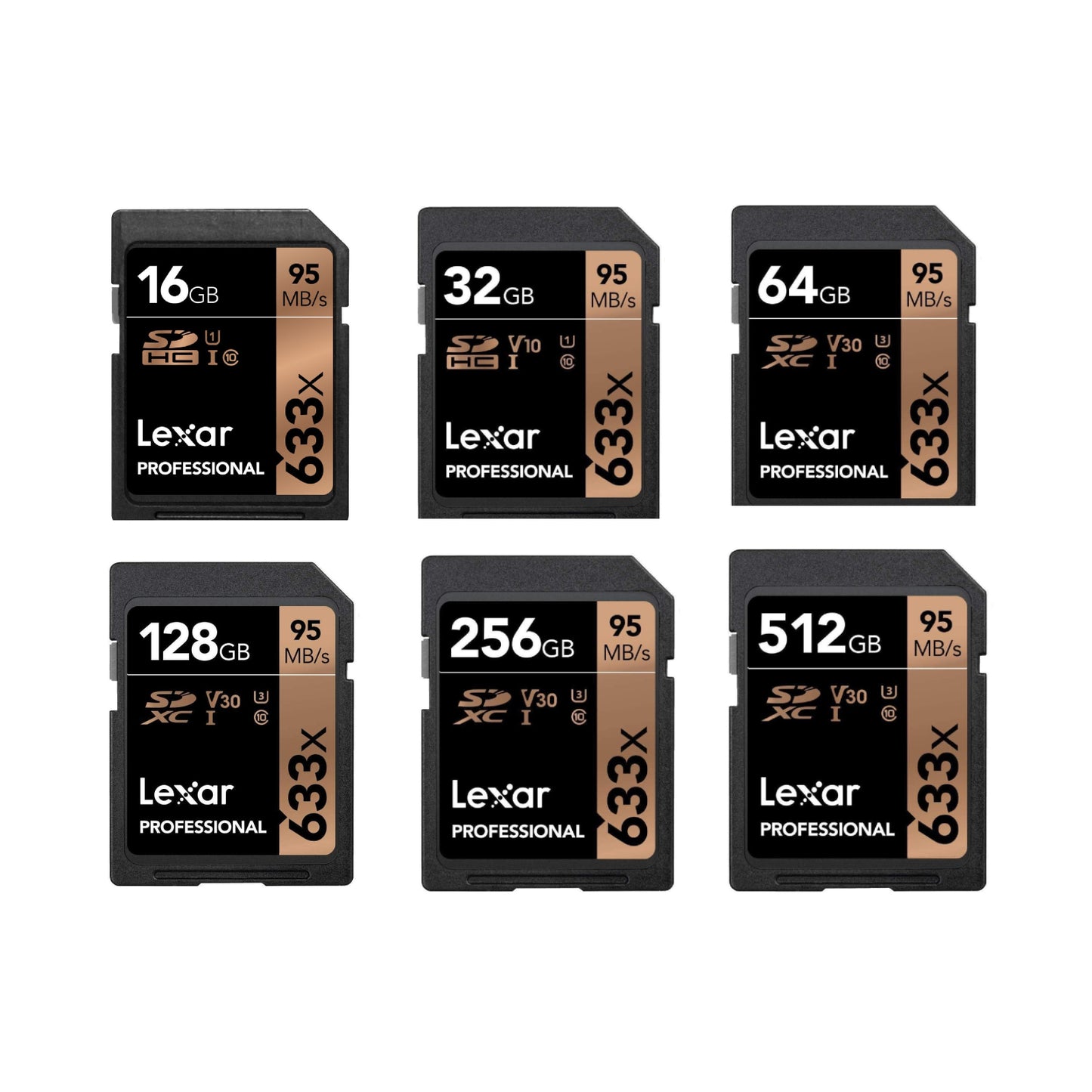 Lexar Professional 32GB 64GB 128GB 256GB 512GB SD Camera Memory Card DSLR 4K