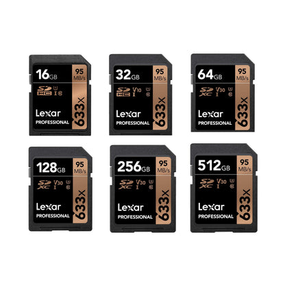 Lexar Professional 32GB 64GB 128GB 256GB 512GB SD Camera Memory Card DSLR 4K